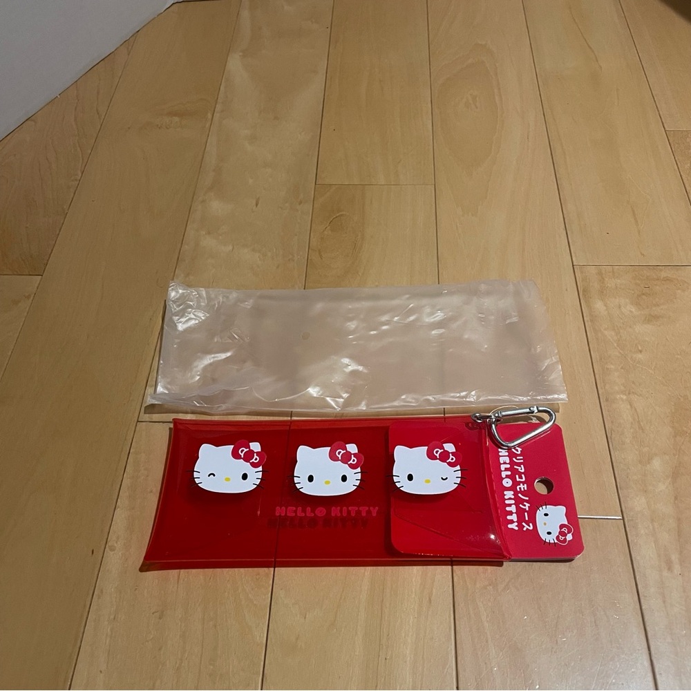 New hello kitty clear red pouch